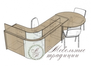 Стол для секретаря 2200х1600х750
